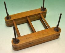 Scarce Williams & Co Paris wooden ladder style multi-tennis racket press for 3 rackets - stamped