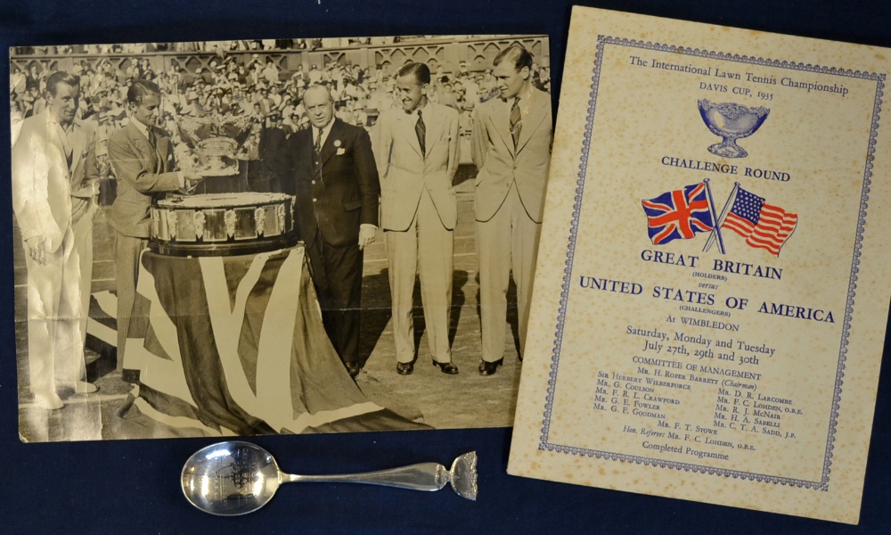 1935 Davies Cup International Lawn Tennis Championship Final Silver Spoon. Rare 1935 Davies Cup - Image 2 of 3