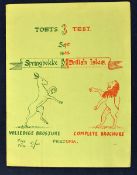 1955 British (Lions) Isles vs South Africa “Springbokke” rugby programme - 3rd test played at