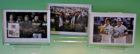 3x signed tennis photographs of mainly Tennis Grand Slam winners to include 2009 Wimbledon men’s