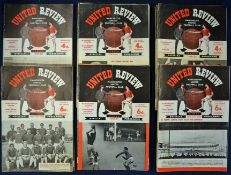 Collection of Manchester United early 1960s home programmes including 1959/60 (9) with tokens.