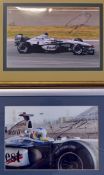 Signed David Coulthard and Alex Wurz Formula One racing photographs depicting McLaren racing 2003