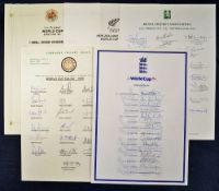 Selection of 1999 Cricket World Cup signed team sheets consisting of England (Facsimile),