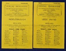 1946/1947 Wolverhampton Wanderers v Leeds United and 1946/1947 Wolverhampton Wanderers v