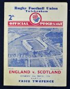 1936 England v Scotland rugby programme - played on 21 March with England winning only match of
