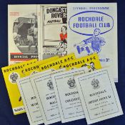Collection of Rochdale football programmes including 1954/55 Accrington Stanley, 1961/62 Halifax
