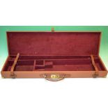 Good quality leather and brass gun case – to fit up to 30” barrels and 18” stock c/w brass
