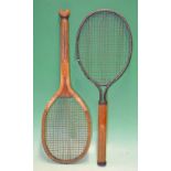 Scarce Slazenger “Thors” steel tennis racket – with brass collar stamped Slazenger’s to one side and