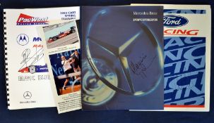 3x Signed Motor Racing Press Kits featuring Mercedes Benz signed by Mauricio Gugelmin (Senna’s