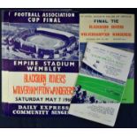 1960 FA Cup Final football programme Wolverhampton Wanderers v Blackburn Rovers plus song sheets x