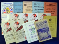Collection of 1946/47 International and club Cycling programmes mostly at Herne Hill track,