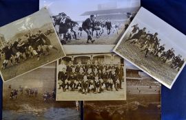 Collection of 1920/30s Wales v New Zealand rugby team press photographs to incl 1x 1924 New