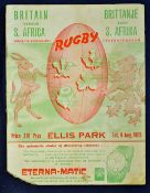 1955 British Lions v South Africa rugby programme 1st test dated 06/08/1955 at Ellis Park with