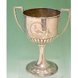 Fine 1896 Pigeon silver trophy – silver hallmarked Birmingham 1896/97, cartouche engraved with a