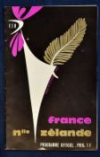 1964 France v New Zealand rugby programme - played in Paris 8th Feb with New Zealand coming out