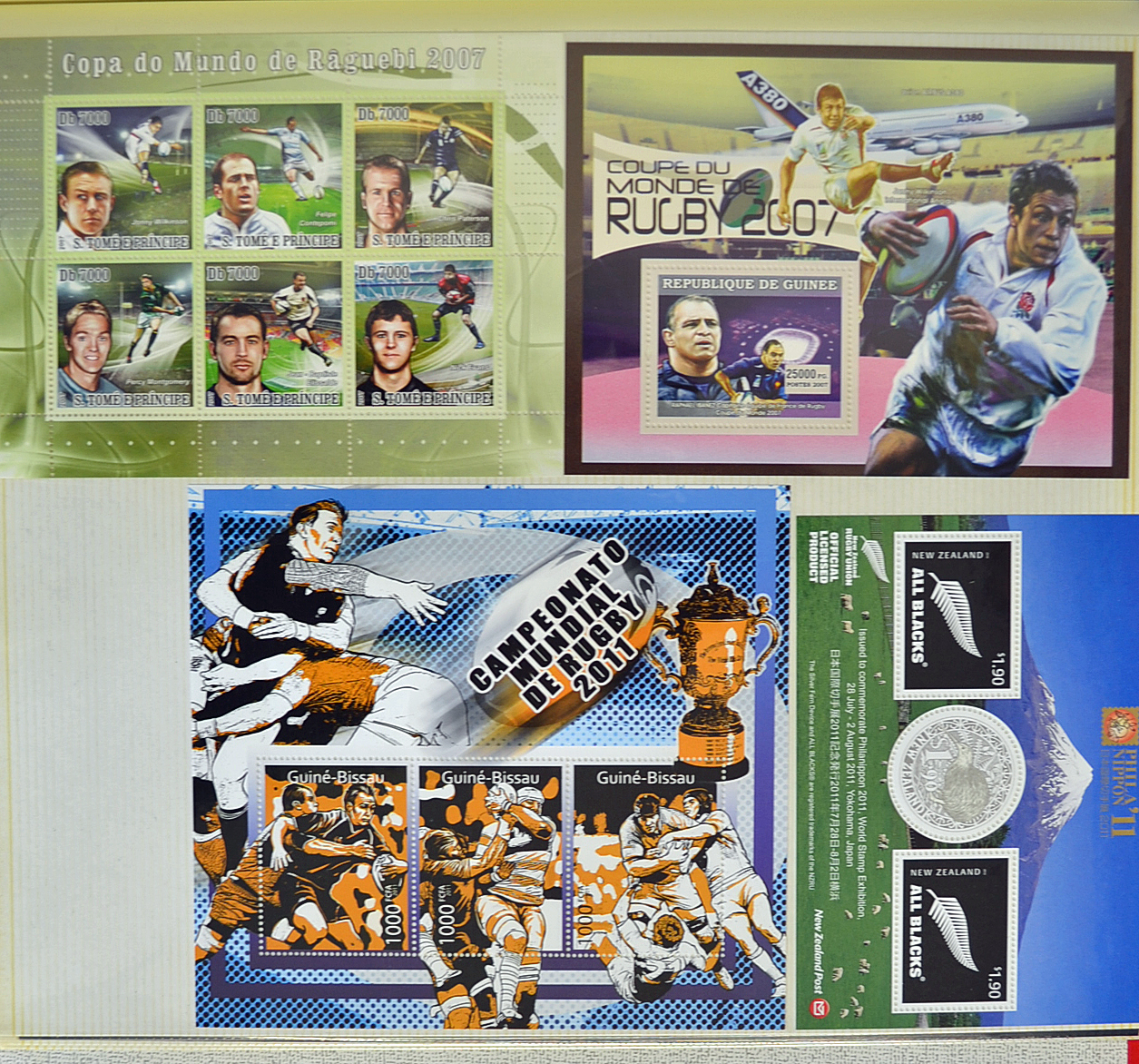 Assorted Quantity of rugby related stamps 2000s including some FDC’s within an album, mainly - Image 11 of 18