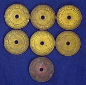 Billiard Tokens – 7x brass billiard tokens embossed and inscribed to the border “Ilkeston Reliable