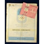 1948 London Olympic Games opening ceremony programme and ticket - to incl complimentary ticket for