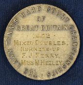 Fred Perry Tennis Tournament silver medal – 1932 Bournemouth Lawn Tennis Hard Court Championships of