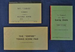 Tennis Scorebooks to incl 3x unused score-books c.1930s - “Jubilee”, “Favourite” and “Empire”. Ex