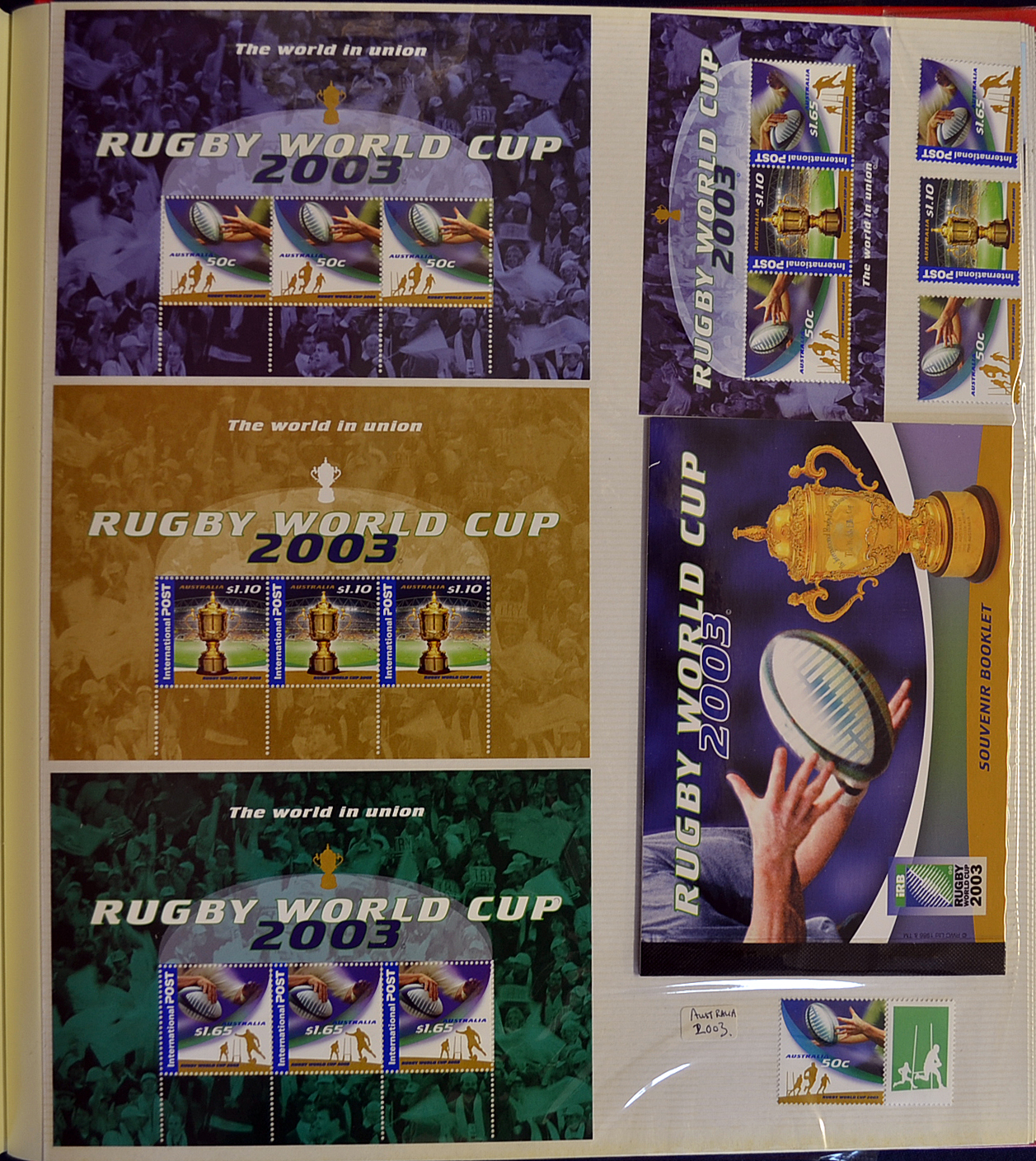 Extensive collection of 1944-2005 rugby related stamps and FDC’s within an album covering a huge - Image 4 of 8