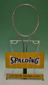 Spalding metal tennis racket shop display for 5 rackets – overall 11×14.25 inches (28 x 36cm) (G)