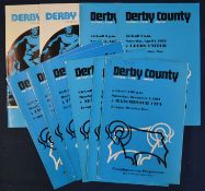 Rare Derby County special directors football programmes, 4 page match issues 1971/72 v Manchester