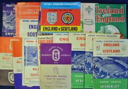 Selection of international match programmes including England v Scotland 1961, 1975, England v