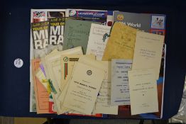Large collection of Cycling racing ephemera from the 1940s’ onwards to incl Dinner menus,