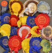 Collection of 1960s Horse Trials rosettes - to include the Daily Express national foxhunting