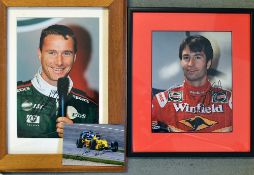 Selection of signed Formula One racing photographs featuring Heinz Frentzen Williams, size 14” x
