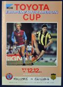 1982 World Club Final Toyoto Cup football programme Aston Villa v Penarol in Tokyo (G)
