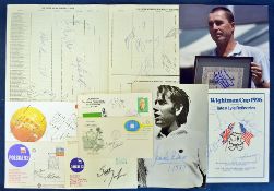 Large collection of tennis signed ephemera - to include signed photographs of Wimbledon champions