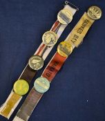 Selection of 1950 British Isles Tour to New Zealand Rugby Ribbon Badges including All Blacks, Hawkes