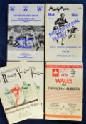 Collection 1989 Wales Rugby Tour to Canada rugby programmes - to incl all 5/6 matches to Canada incl
