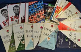 Collection of England international rugby programmes from 1958-2014 - to include mostly Five Nations