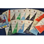 Collection of England rugby international programmes from 1954 onwards to include both 5 Nations and