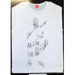 Rare 2002 Rockingham 500 signed motor racing T-Shirt a Hugo Boss t-shirt, featuring signatures