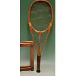Early Hazells Streamline Blue Star tennis racket - c/w blue whipping, and the remains of the