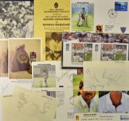 Selection of signed cricket ephemera from 1980s onwards including M Butcher, A Lamb signed