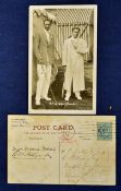 H.L. Doherty and George Hillyard tennis champions signed postcard c.1904. 1904 Early Tennis