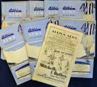 Collection of West Bromwich Albion home football programmes including 1954/55 (2), 1955/56 (4),