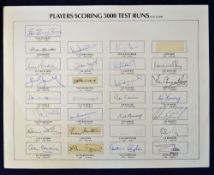 Collection of International Cricket Batsmen signatures who have scored in excess of 5000 Test