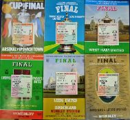 FA Cup Final match programmes for 1972, 1973, 1974, 1975, 1976, 1978 plus match tickets for each