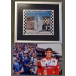 Signed Al Unser Jr Indy 500 Racing photographs featuring ‘Indy 500 Winner Al Unser JR May 24 1992 “