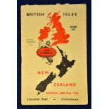 1950 British Lions v New Zealand rugby programme – 2nd Test match played on the 10th June at