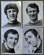 Chelsea black and white autographed player photos of Tommy Baldwin, Don Hutchinson, Peter Houseman