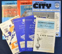 Collection of FA Charity Shield football programmes including 1961, 1963, 1966, 1969, 1973, 1974 and