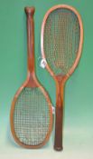 Ryan and Sons London and Henley-on-Thames retailers wooden fishtail tennis racket with an