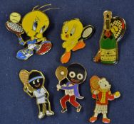 Tennis Character enamel and brass pin badge collection - to incl in original Robertson’s Golden